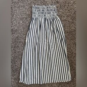 Striped Grey and White Maxi